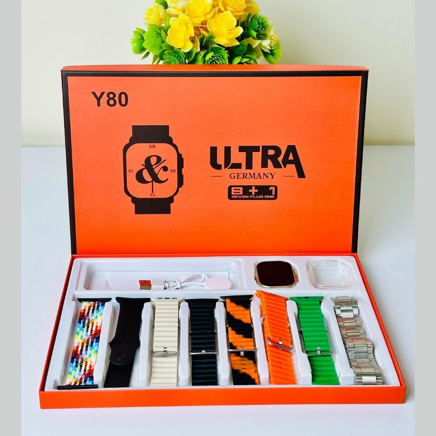 Y80 Ultra Smartwatch with 8 Strap