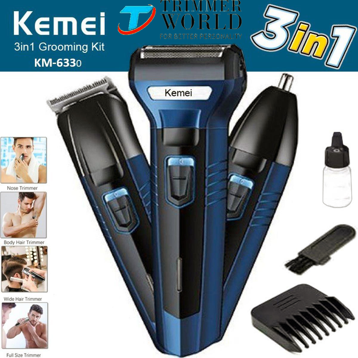 Kemei km 6330 hair cutting saving Rechargeable professional trimmer