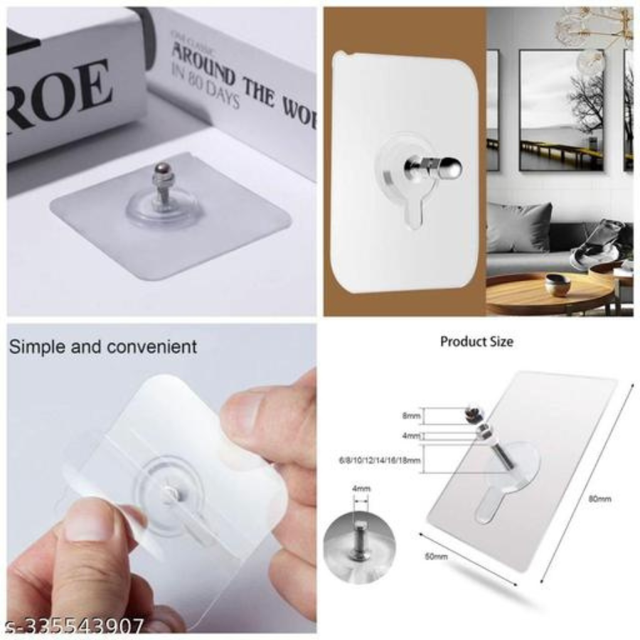 Transparent Hook with Nut (10 pcs)